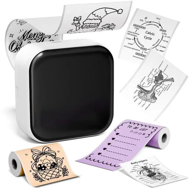 Main image of Ponek Print Pods Mini Printer, Sticker Maker Machine M02X, Mini Portable Pocket with Sticker, Bluetooth Inkless Receipt for Phone, Thermal Portable Printer for Journal, Note, Photos, Learning