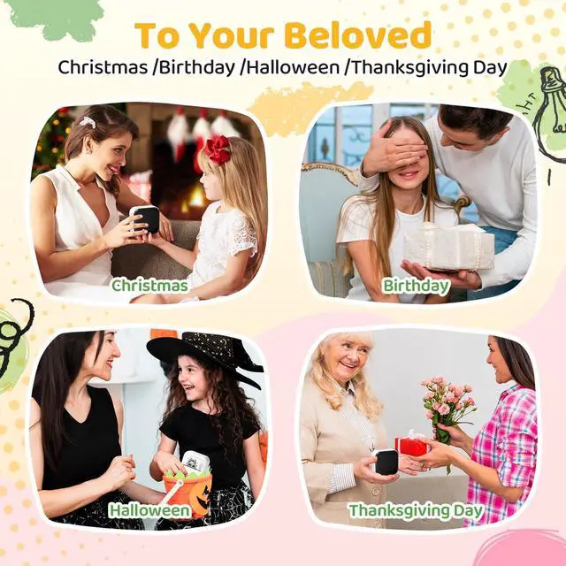 Alt view image 5 of 5 - Ponek Print Pods Mini Printer, Sticker Maker Machine M02X, Mini Portable Pocket with Sticker, Bluetooth Inkless Receipt for Phone, Thermal Portable Printer for Journal, Note, Photos, Learning