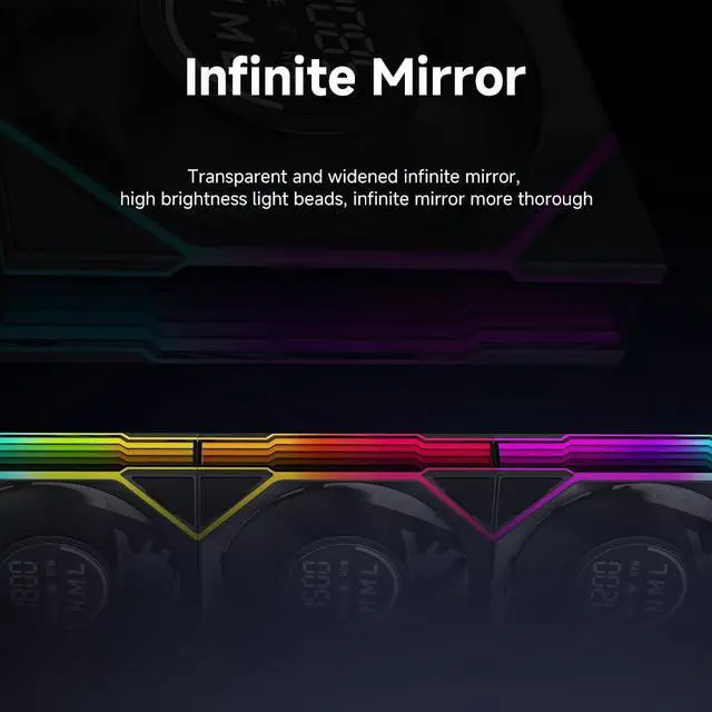 Alt view image 3 of 5 - Jungle Leopard Interstellar V4 140mm Case Fan|Computer Cooling PC ARGB CPU Cooler Daisy Chain Fan|Three-Mode Digital Display|Infinity Mirror Design|600-2100 4Pin PWM Control(Black-1Pc)