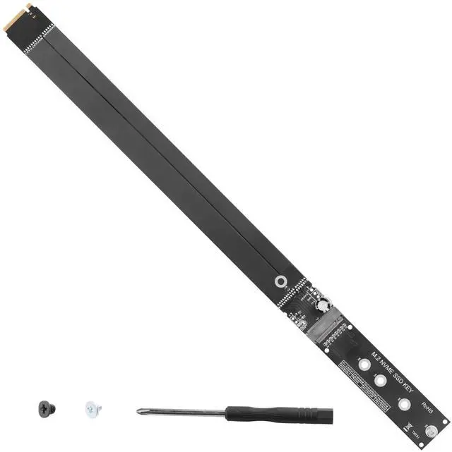 Main image of ELFJMZP M.2 NVMe SSD Extension Cable M2 M-Key NVME Male to Female Adapter for Motherboard SSD 2230/2242/2260/2280 NVME Support only (33 cm/13 in)