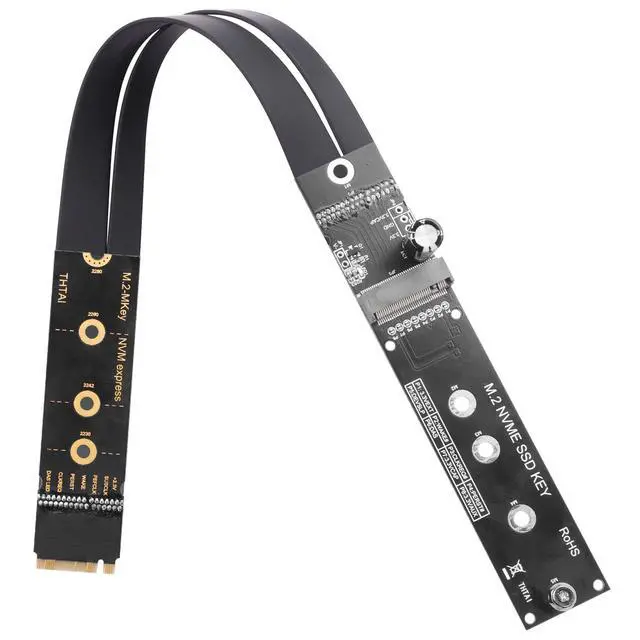 Alt view image 3 of 5 - ELFJMZP M.2 NVMe SSD Extension Cable M2 M-Key NVME Male to Female Adapter for Motherboard SSD 2230/2242/2260/2280 NVME Support only (33 cm/13 in)