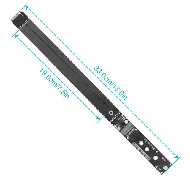 Alt view image 4 of 5 - ELFJMZP M.2 NVMe SSD Extension Cable M2 M-Key NVME Male to Female Adapter for Motherboard SSD 2230/2242/2260/2280 NVME Support only (33 cm/13 in)