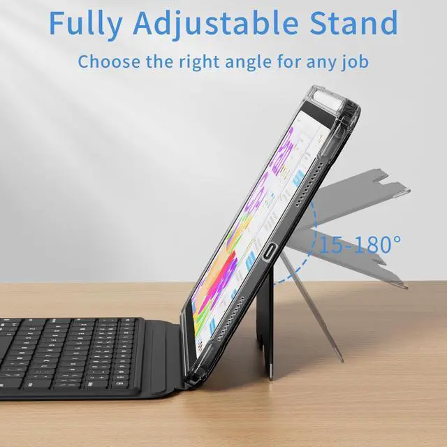 Alt view image 5 of 5 - kenke for iPad Air 11 Inch (M3/M2, 2025/2024)  5th/4th Generation Case with Multi-Touch Trackpad Detachable Keyboard- 7 Colors Backlit, Portrait/Raised Modes, Adjustable Stand, Removable Cover, Black