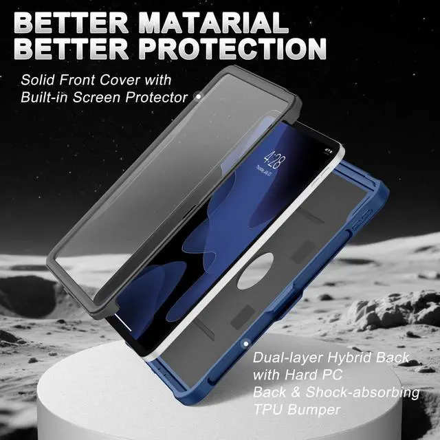 Alt view image 4 of 5 - Soke Case for iPad (A16) 11th Generation 11-Inch 2025 /10th Generation 10.9-Inch 2022, with Screen Protector and Multi-Angle Kickstand, Rugged Full Body Heavy Duty Protective Cover - Black Navy