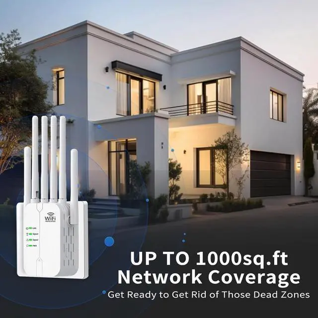 Alt view image 3 of 5 - 2025 New WiFi Extender Signal Booster,WiFi Extender,WiFi Repeater with Ethernet Port, 6 Antennas 360°, Coverage up to 11000 Sq. Ft. for 35+ Devices Home WiFi Repeater 1-Tap Setup (AP610M)