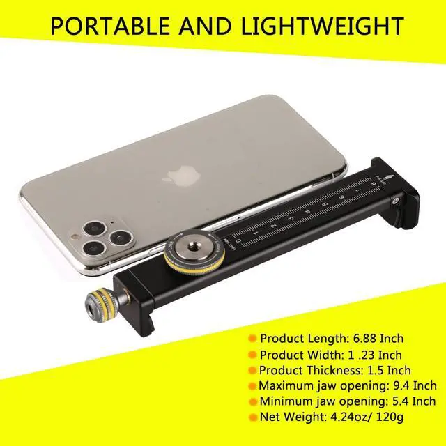 Alt view image 4 of 5 - Aluminum iPad Holder for Tripod Mount, Universal Phone Tablet Clamp Tripod Adapter Bracket w Cold Shoe Mount 1/4 inch Screw and Acra Swiss Rail for iPad 4/Mini/Air/Pro/Surface Pro/iPhone/Galaxy Tab