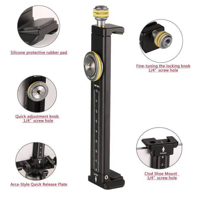 Alt view image 5 of 5 - Aluminum iPad Holder for Tripod Mount, Universal Phone Tablet Clamp Tripod Adapter Bracket w Cold Shoe Mount 1/4 inch Screw and Acra Swiss Rail for iPad 4/Mini/Air/Pro/Surface Pro/iPhone/Galaxy Tab