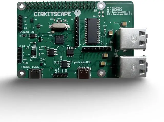 Main image of CirkitScape Raspberry Pi HAT - RS485 HAT, ADC HAT, GPIO Expansion Board for Pi 5 4B 3B+ Industrial Automation Projects
