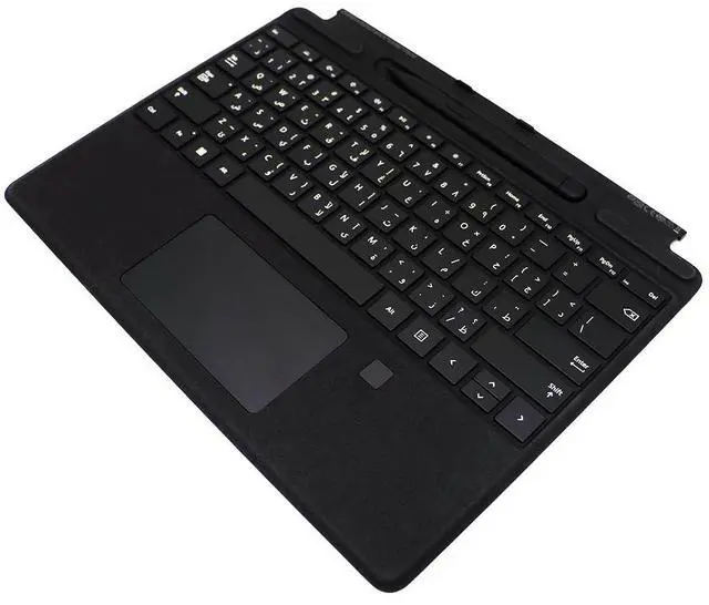 Alt view image 3 of 4 - English and Arabic Pro 11 Bilingual Signature Keyboard with Slim Pen 2 Compatible with Microsoft Surface Pro 9 10 11 Keyboard Slim Pen, Black