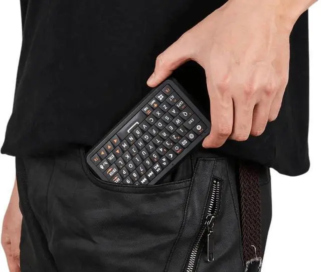 Alt view image 4 of 5 - Winmax B1 Pro Mini Wireless Keyboard with Solid-State Retro Clicky Keycaps,84g Ultra-Light, 30-Day Battery, BT/2.4G, Air Mouse Gestures, RGB Backlit, Smartphones/HTPC/IPTV/Tablet (iOS/Android/Win/Mac)