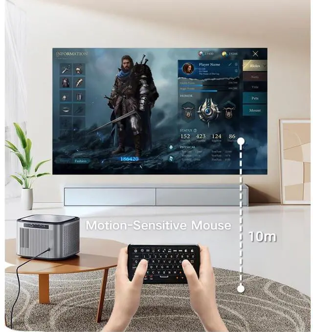 Alt view image 5 of 5 - Winmax B1 Pro Mini Wireless Keyboard with Solid-State Retro Clicky Keycaps,84g Ultra-Light, 30-Day Battery, BT/2.4G, Air Mouse Gestures, RGB Backlit, Smartphones/HTPC/IPTV/Tablet (iOS/Android/Win/Mac)