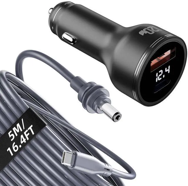Main image of daboot Starlink Mini Cable + PD120W 12-48V Car Cigarette Lighter Adapter with USB A & Type-C Port and Voltmeter, 16 AWG USB C to DC Power Cable Starlink Mini Accessories (5M/16.4FT)