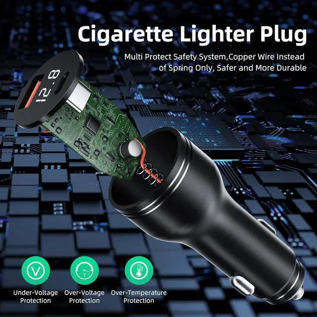 Alt view image 4 of 5 - daboot Starlink Mini Cable + PD120W 12-48V Car Cigarette Lighter Adapter with USB A & Type-C Port and Voltmeter, 16 AWG USB C to DC Power Cable Starlink Mini Accessories (5M/16.4FT)