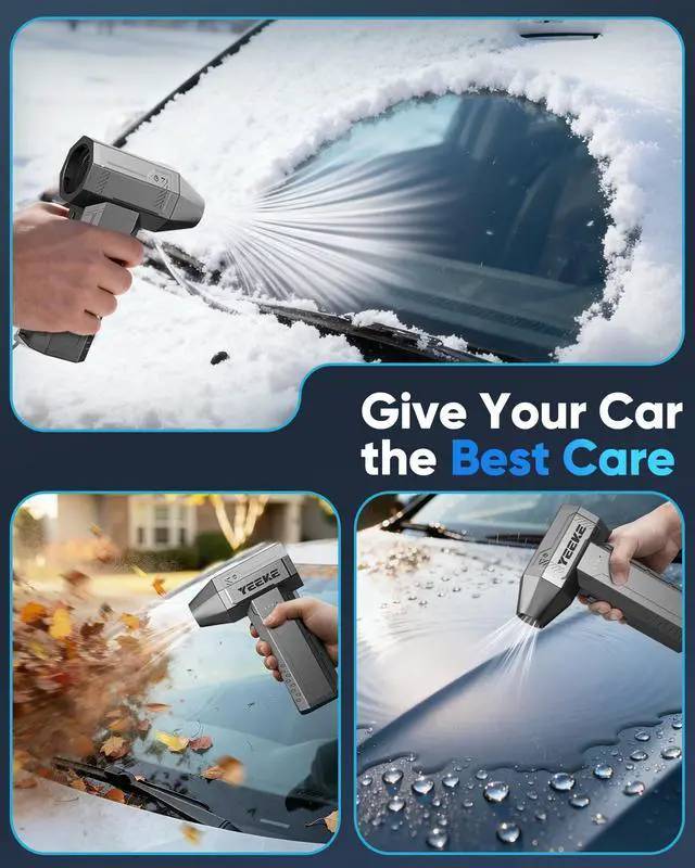 Alt view image 5 of 5 - Yeeke Electric Air Duster, 10000 mAh Compressed Air Duster Fast Charging, 300000 RPM & 400 G Wind Powered by 40 mm Brusheless Motor, 4-Gear Computer Air Duster PC Cleaner with LED Light for Cleaning