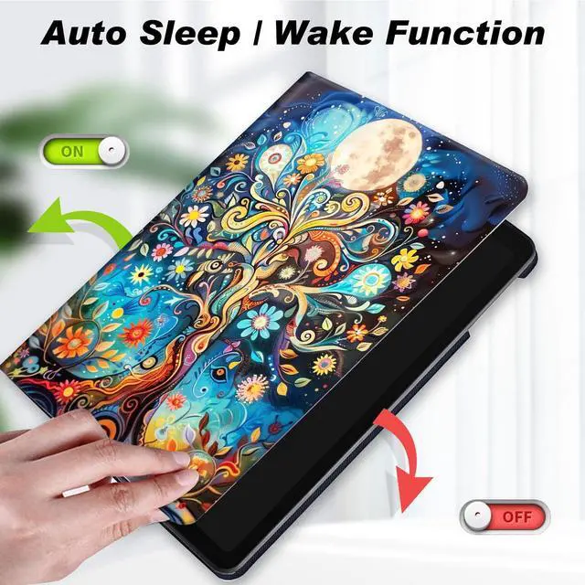 Alt view image 3 of 5 - for Amazon Kindle Fire Max 11 Case (13th Generation, 2023 Release) 11",Slim Lightweight Smart Shell Stand Cover with Auto Wake/Sleep for All-New Fire 11 Max Tablet,swirlyl Tree of Life