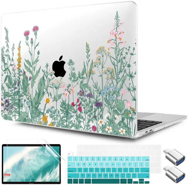 Main image of TWOLSKOO Compatible with MacBook Pro 13 inch Case 2023-2016 A2338 M2/M1 A2251 A2289 A2159 A1989 A1706, Plastic Hard Shell Cover & Keyboard Skin & Screen Protector, Botanical Illustration