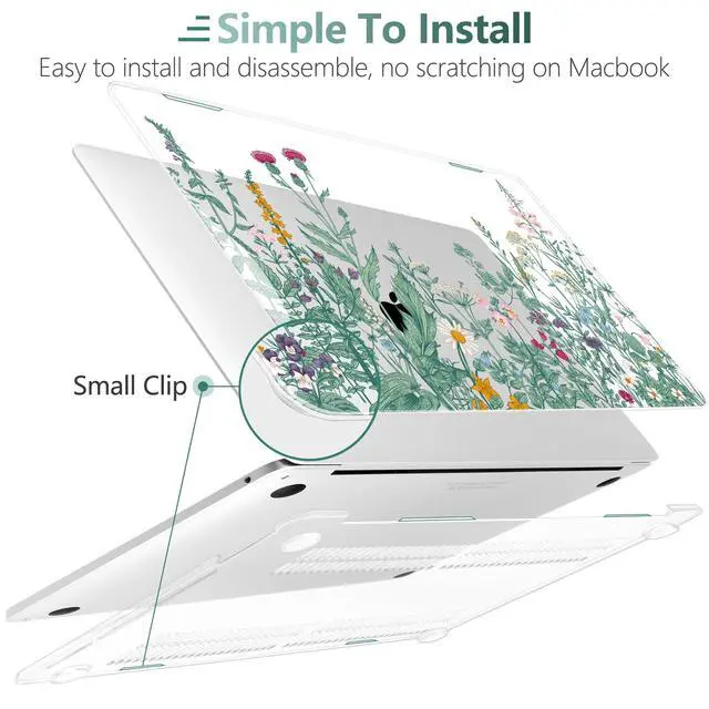 Alt view image 3 of 5 - TWOLSKOO Compatible with MacBook Pro 13 inch Case 2023-2016 A2338 M2/M1 A2251 A2289 A2159 A1989 A1706, Plastic Hard Shell Cover & Keyboard Skin & Screen Protector, Botanical Illustration