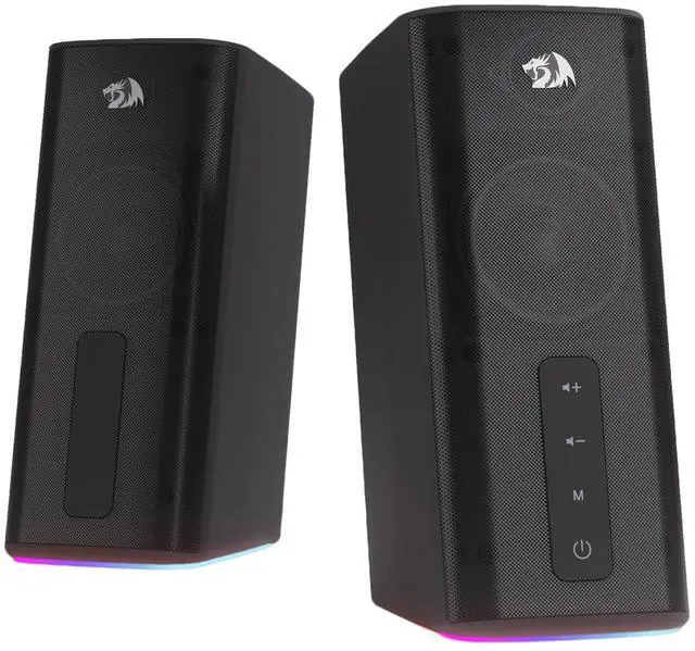 Main image of Redragon GS814 Stereo Desktop Speaker, 20W Output, 4 Real Units, BT 5.0/3.5mm AUX, Enhanced Bass, Touch-Control, Dynamic RGB Lighting
