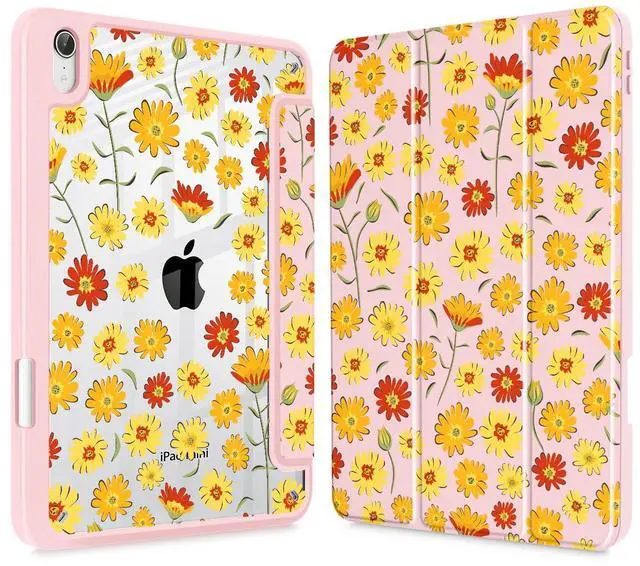 Main image of May Chen Slim Case for iPad mini 7 (A17 Pro, 7th Generation) 2024 / iPad mini 6 (6th Gen) 8.3 Inch, [Built-in Pencil Holder] Shockproof Cover Clear Clear Back Shell Auto Wake/Sleep, Ditsy Floral