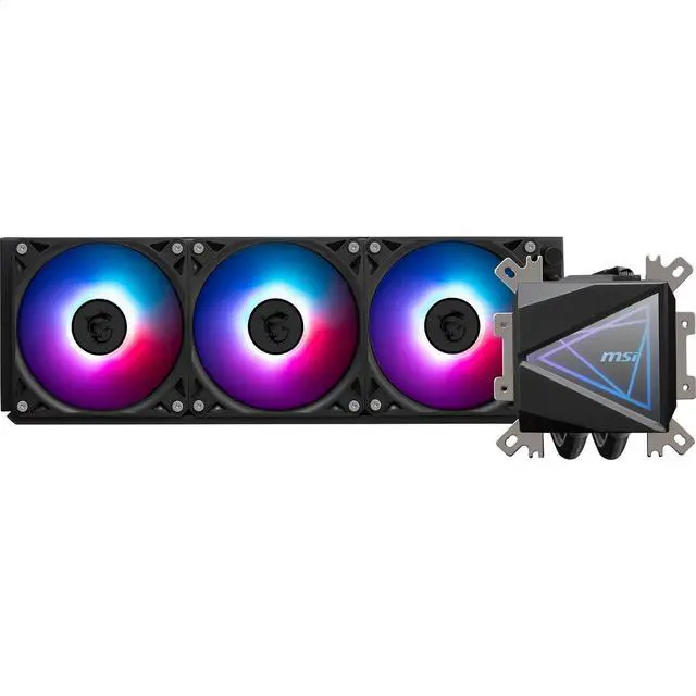 Main image of MSI MAG CORELIQUID I360 AIO CPU Liquid Cooler - Enlarged Copper Cold Plate, ARGB Blockhead & LDB Fans, Dual-Chamber Water Block, Split-Flow Radiator, Mystic Light Supported - Intel & AMD Compatible