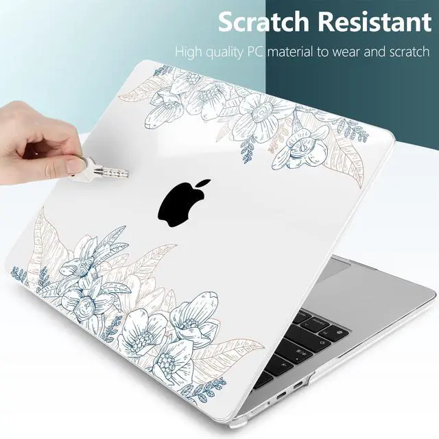 Alt view image 5 of 5 - TWOLSKOO for MacBook Air 13 inch Case M4 A3240 M3 A3113 M2 A2681 2025 2024 2022 Plastic Hard Shell, Keyboard Cover, Type C Adapter, Screen Protector for MacBook Air 13.6 inch, Engraved Sketch