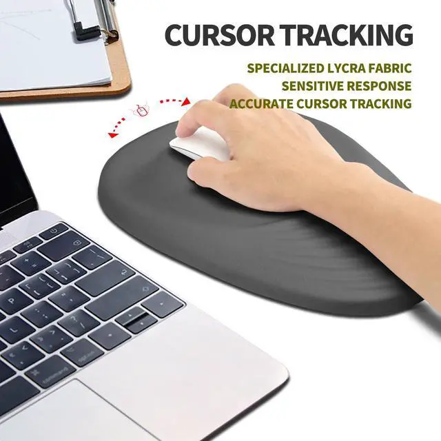 Alt view image 5 of 5 - Hokafenle Ergonomic Mouse Pad Wrist Support, Terraced Slope Carpal Tunnel Wrist Pad for Mouse with Unibody Memory Foam, Wrist Rest Pain Relief Mousepad (Dark Grey, 11.8x7.9 in)