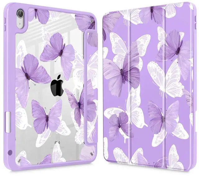 Main image of May Chen for iPad (A16) 11th Generation Case 11 Inch 2025, iPad 10th Gen Case 2022 10.9 inch, Built-in Pencil Holder with Shockproof Cover Clear Transparent Back Shell Auto Wake/Sleep, Butterfly
