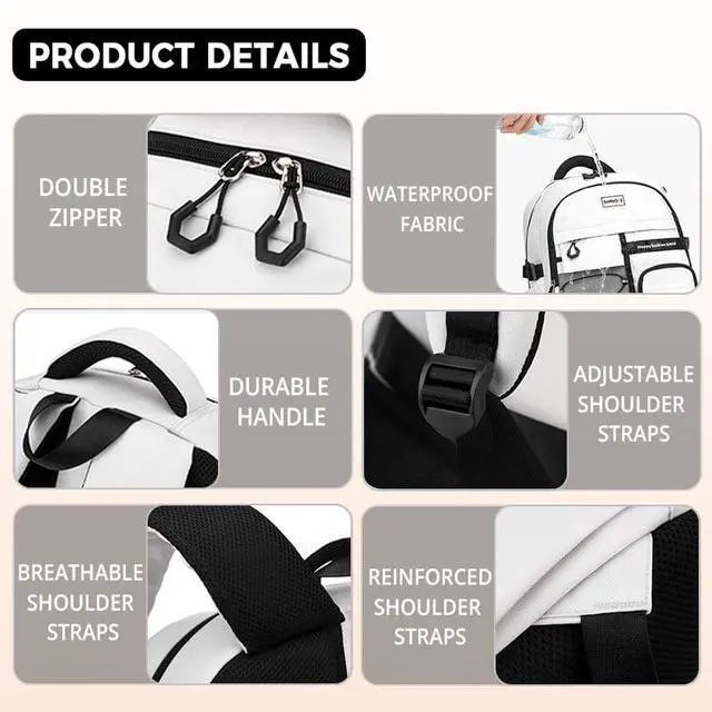 Alt view image 4 of 5 - Laptop Backpack Large Cool Aesthetic Waterproof Hiking Travel Backpacks Multiple Pockets Book Bag for College Women Men (Black)