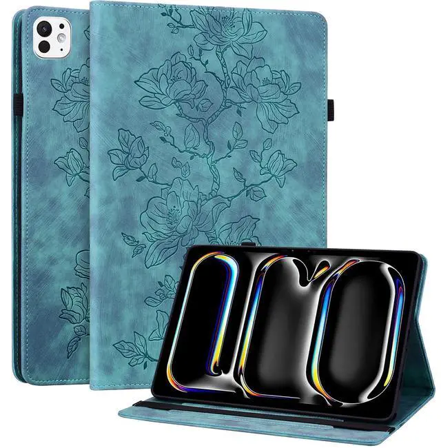 Main image of YHDXUYS Case for iPad Pro 13 Inch (M5/M4) 2025/2024, Auto Wake/Sleep Slim PU Leather Folio Cover with Multi-Angle Stand and Pen Holder, Light Green