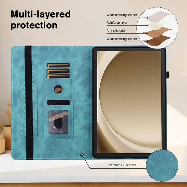 Alt view image 3 of 5 - YHDXUYS Case for iPad Pro 13 Inch (M5/M4) 2025/2024, Auto Wake/Sleep Slim PU Leather Folio Cover with Multi-Angle Stand and Pen Holder, Light Green