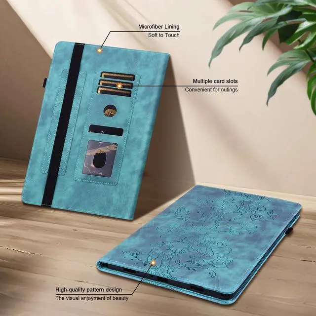 Alt view image 5 of 5 - YHDXUYS Case for iPad Pro 13 Inch (M5/M4) 2025/2024, Auto Wake/Sleep Slim PU Leather Folio Cover with Multi-Angle Stand and Pen Holder, Light Green