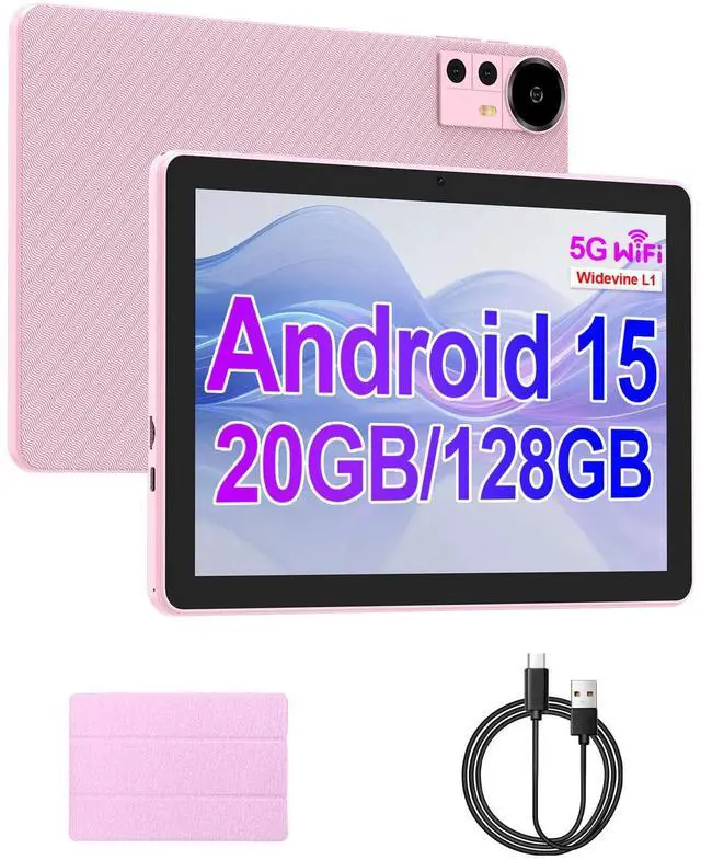 Main image of ICONLINK 10 Inch Tablet Android 15 Tablets with Case 4+16GB RAM+128GB ROM, 6000mah Battery 10 in Android Tableta, 2MP+8MP Dual Camera 10.1'' IPS HD Touch Screen Tab. (Pink)