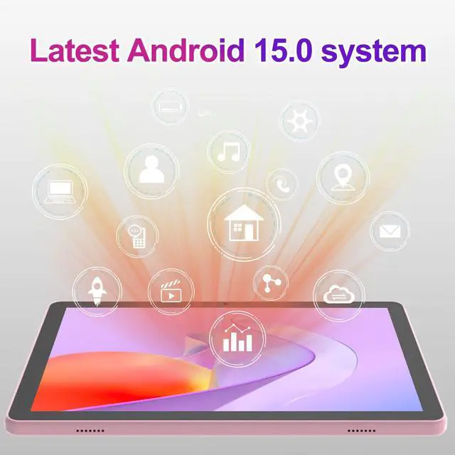 Alt view image 5 of 5 - ICONLINK 10 Inch Tablet Android 15 Tablets with Case 4+16GB RAM+128GB ROM, 6000mah Battery 10 in Android Tableta, 2MP+8MP Dual Camera 10.1'' IPS HD Touch Screen Tab. (Pink)