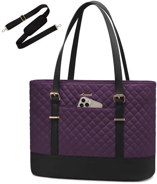 Main image of LOVEVOOK Laptop Bag for Women, 15.6 Inch Work Tote Computer Bag With Large Cup Holder, Lightweight Large Laptop Briefcase for Travel, Bussiness, Teacher