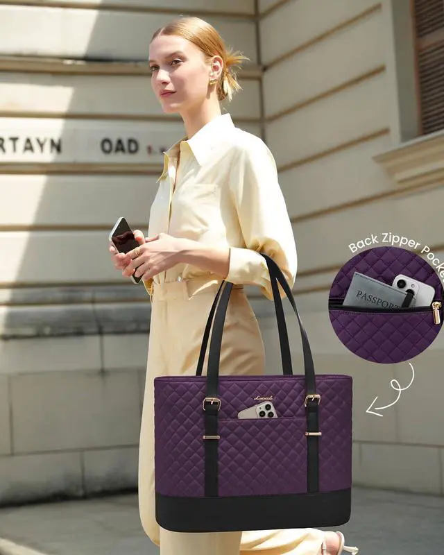 Alt view image 5 of 5 - LOVEVOOK Laptop Bag for Women, 15.6 Inch Work Tote Computer Bag With Large Cup Holder, Lightweight Large Laptop Briefcase for Travel, Bussiness, Teacher