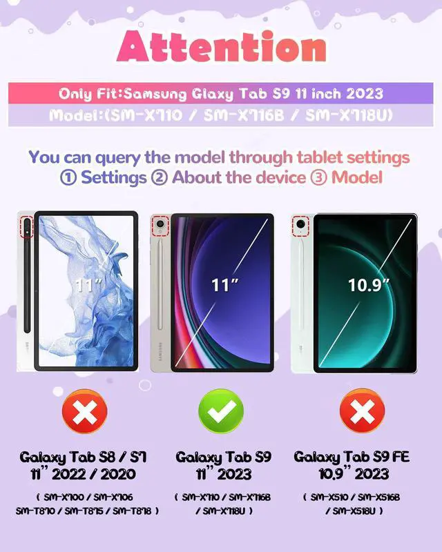 Alt view image 2 of 5 - Wazzasoft for Samsung Galaxy Tab S9 Case 11 Inch - Cute Cartoon Kawaii Cat Kitten Girls Girly 3D Soft Silicone Tablet Cover with Rotating Stand & Strap Funda for Galaxy Tab S9 Case