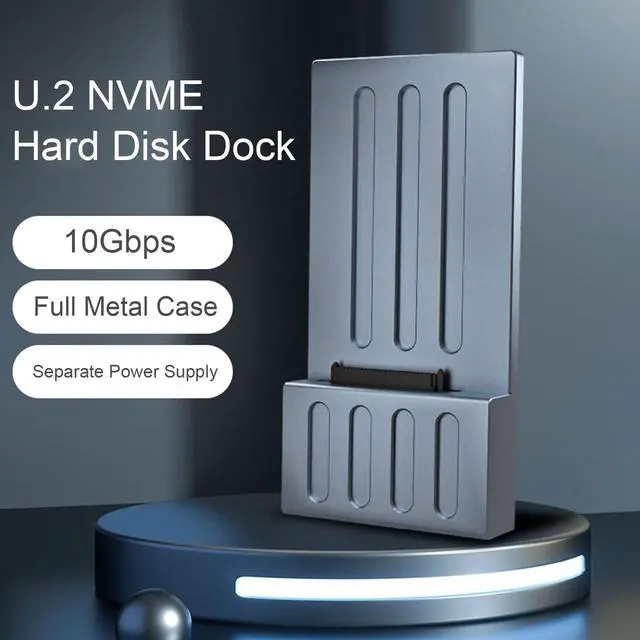 Alt view image 2 of 5 - Type C to U.2 NVMe SSD Reader Docking Station, 100-240V Wide Applicability USB 3.2 Gen 2 to U.2 NVMe SSD Docking Station Practical for 2.5 Inch 7A SSD (Yunseitygf4cn6iytp-11)