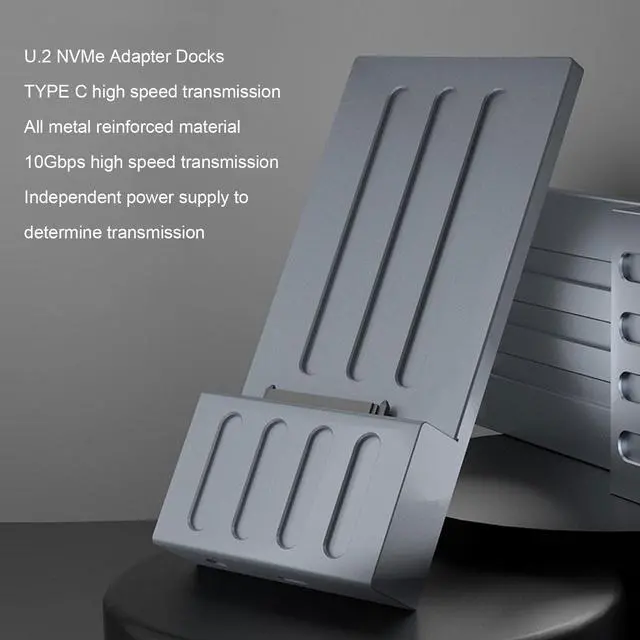 Alt view image 3 of 5 - Type C to U.2 NVMe SSD Reader Docking Station, 100-240V Wide Applicability USB 3.2 Gen 2 to U.2 NVMe SSD Docking Station Practical for 2.5 Inch 7A SSD (Yunseitygf4cn6iytp-11)