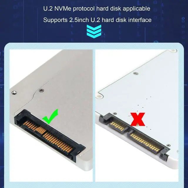 Alt view image 5 of 5 - Type C to U.2 NVMe SSD Reader Docking Station, 100-240V Wide Applicability USB 3.2 Gen 2 to U.2 NVMe SSD Docking Station Practical for 2.5 Inch 7A SSD (Yunseitygf4cn6iytp-11)
