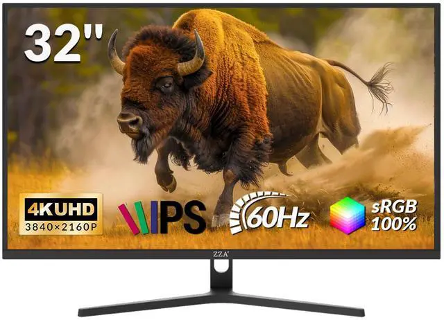 Main image of ZZA 32" Monitor | 4K UHD 3840x2160, IPS Panel, 60Hz, Adaptive Sync, 100% sRGB, Back Breathing Light,Blue Light Filter, VESA Mountable 100x100mm