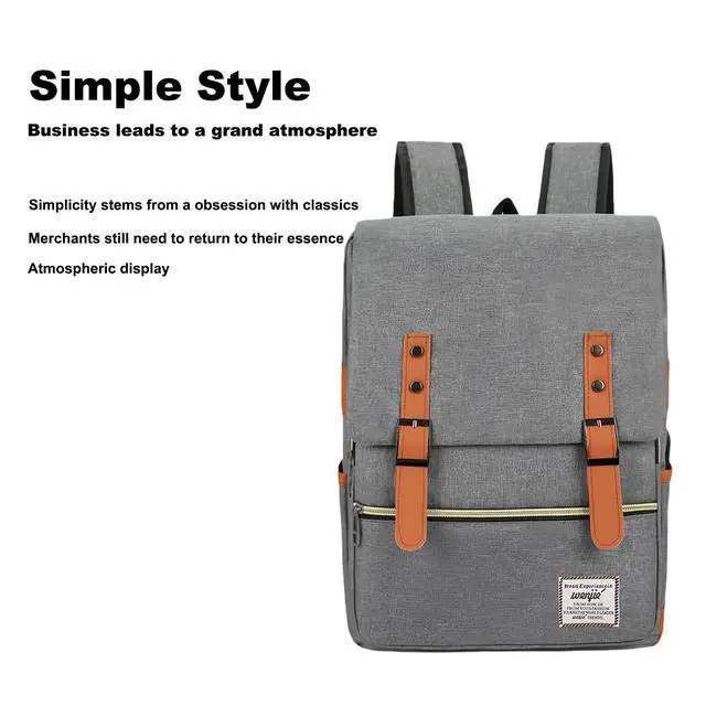 Alt view image 3 of 5 - ZEILING Three piece backpack with large capacity simple business computer bag USB charging, travel backpack,grey