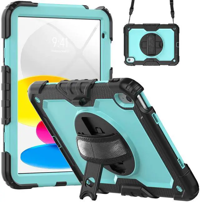 Main image of Gylint Case for iPad (A16) 11th/10th Generation 2025/2022 Model A2696 / A2757 / A2777 -with Screen Protector, Hand Strap, Shoulder Strap, 360° Rotating Stand Light Blue