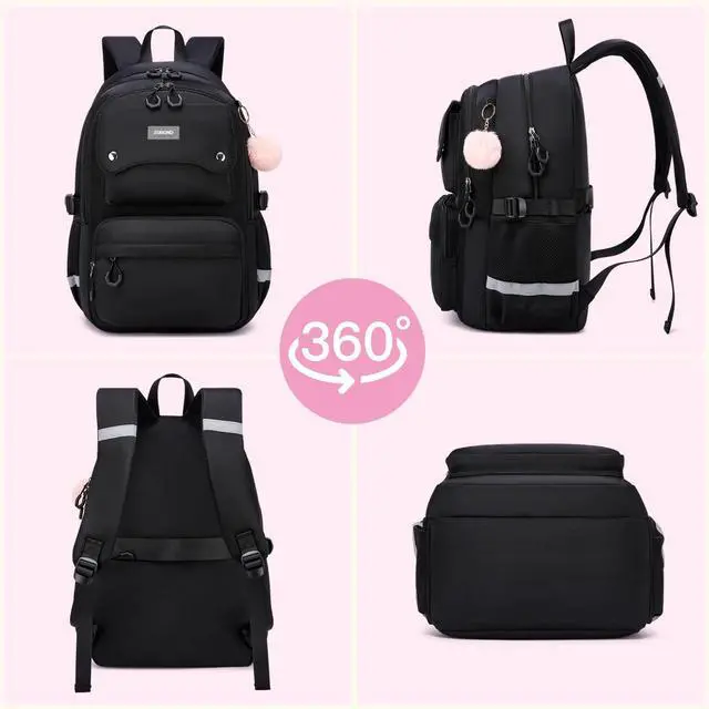 Alt view image 5 of 5 - ZUBOND Girls Backpack for School - Lightweight Travel Laptop Backpack Fits 17.3 Inch Notebook, Water Bottle Pocket - Ideal for Teens, College Students, Adults