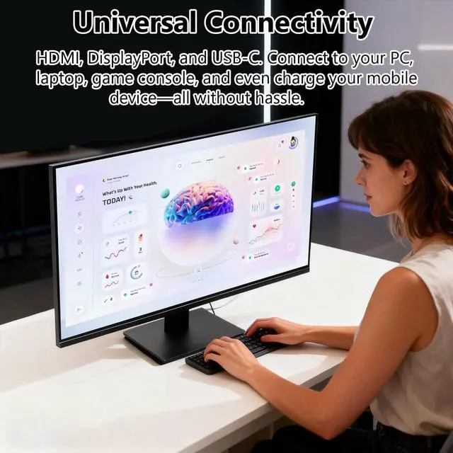 Alt view image 4 of 5 - Pisichen 24 Inch Touchscreen Monitor 2K QHD 2560x1440 IPS Gaming Monitor, 100Hz, 3ms Response Time, 10-Point Multi Touch PC Display with HDMI/USB A/USB C/USB B(for Touch Function) Inputs