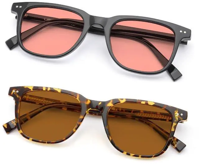 Main image of UrbanLens Indoor Fluorescent-41 Pink & Outdoor Fluorescent-60 Brown Tinted Migraine Light Sensitivity Glasses for Photophobia, Fluorescent LED Glare and Computer