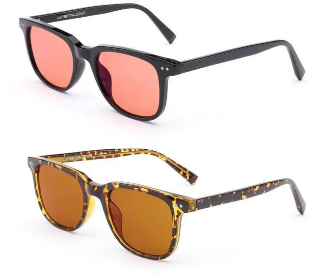 Alt view image 2 of 5 - UrbanLens Indoor Fluorescent-41 Pink & Outdoor Fluorescent-60 Brown Tinted Migraine Light Sensitivity Glasses for Photophobia, Fluorescent LED Glare and Computer