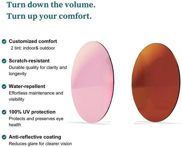 Alt view image 5 of 5 - UrbanLens Indoor Fluorescent-41 Pink & Outdoor Fluorescent-60 Brown Tinted Migraine Light Sensitivity Glasses for Photophobia, Fluorescent LED Glare and Computer