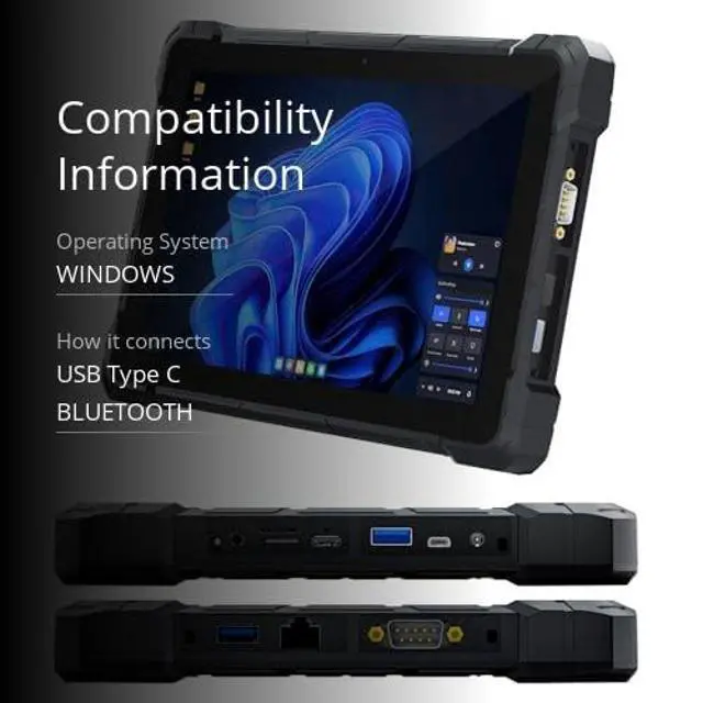 Alt view image 3 of 5 - HIGOLEPC Rugged Tablet,12th Gen N100 16GB RAM 256GB ROM 4G LTE GPS NFC 10.1" Tablet PC with 8000mAh Battery Rugged Windows TabletIP67/ USB C/WiFi 5 / BT5.0 / FHD for Field Service