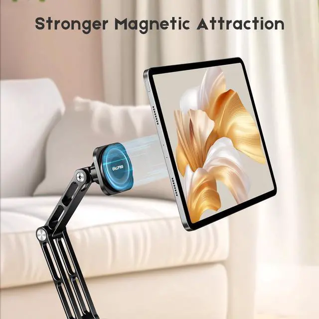 Alt view image 5 of 5 - OHLPRO Universal Magnetic iPad Stand for Desk, Foldable Tablet Holder with 360° Rotation, Aluminum Desktop Mount for iPad/Tablet/Monitor up to 18.5", Office Desk Accessories Men/Women Gifts