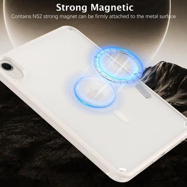 Alt view image 2 of 5 - Telaso for iPad mini 7 A17 Pro 2024/iPad Mini 6 2021 8.3 Inch iPad mini 7th/6th Gen Magnetic Case, Translucent Matte Back Soft TPU Bumper Protective Case for iPad mini 7/Mini 6, Stone (Starlight)